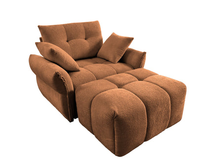 Ergonomic Single Seater Sofa With Ottoman, High Resilience Support Cushions