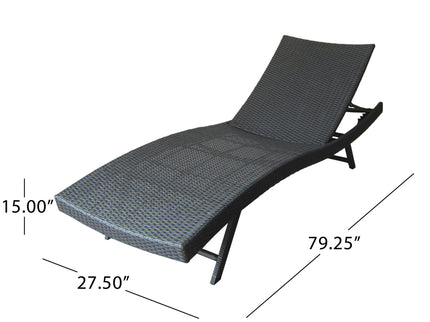 Wicker Chaise With Adjustable Reclining Seats (Set of 2) - Gray