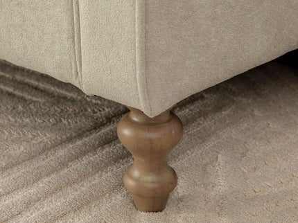 Napped Storage Bench With Rolled Armrest - Griege