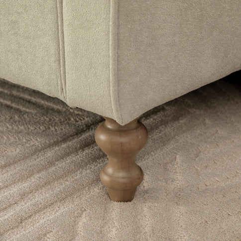 Napped Storage Bench With Rolled Armrest - Griege