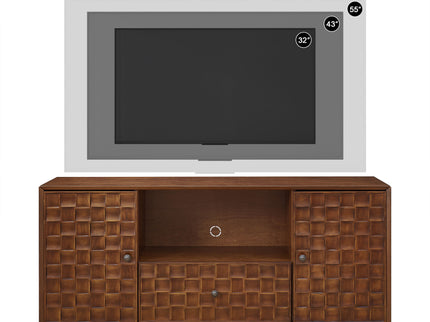 TV Stand With 3D Wood Texture - Brown