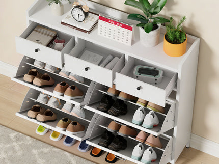 Shoe Cabinet With Flip Drawers