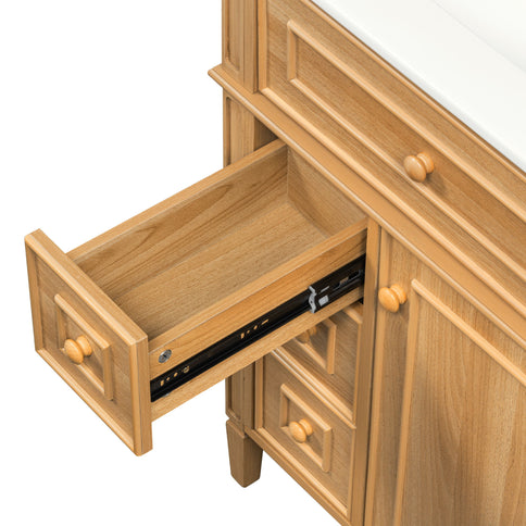 Bathroom Vanity With Sink, Cabinet With Flip Out Drawer, 2 Soft Close Drawers, 1 Soft Close Door - Wood