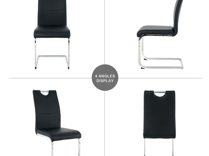 Modern Dining Chairs With Padded Seat And Metal Legs