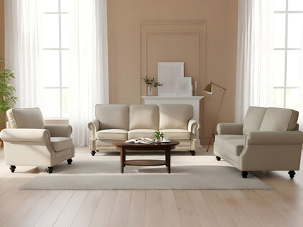 Upholstered Accent Armchair With Turned Legs For Living Room