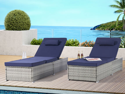 Outdoor Sofa Pe Rattan Furniture Deck Chair - Gray