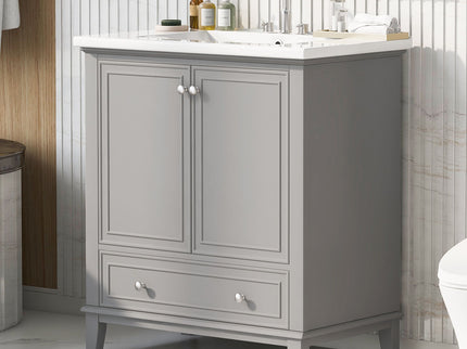 Modern Bathroom Vanity With Sink Combo, Doors And Drawer
