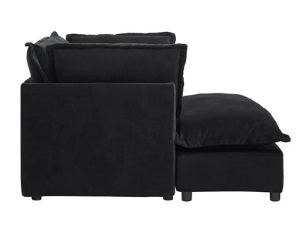 Modern Cozy Upholstered Armchair Sofa With Movable Ottoman