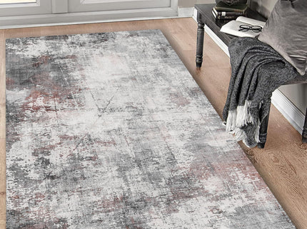 Toucan - 5' X 7' Washable Non - Slip Area Rug - Ivory / Dark Gray