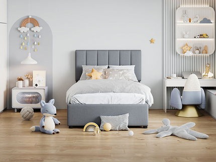 Upholstered Platform Bed With A Hydraulic Storage System