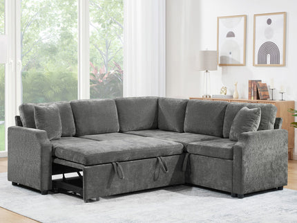 Modern L Shaped Sectional Sofa Bed With Hidden Storage Upholstery
