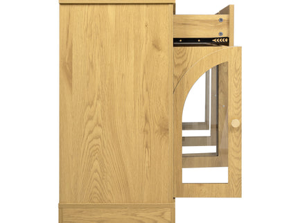 Sideboard Cabinet With 3 Drawers And 6 Arched Glass Doors