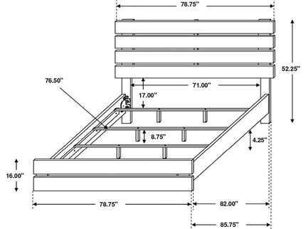 Geary - Panel Eastern King Bed With Slat - Oak