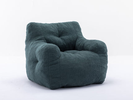 Soft Teddy Fabric Tufted Foam Bean Bag Chair With Teddy Fabric
