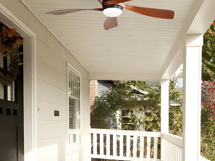 52" Ceiling Fan With 3 Color Dimmable LED Light, 5 Blades, Remote Control, Reversible DC Motor