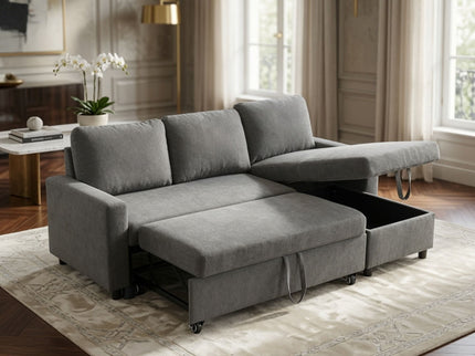 L - Shaped Convertible Sofa Bed With Storage Chaise