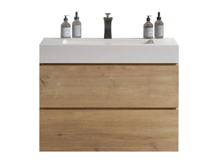 Alice - Bathroom Vanity With Sink, Large Storage Wall Mounted Floating Bathroom Vanity For Modern Bathroom