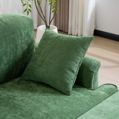 Cloud Sofa With Removable Ruffled Skirt With Ottoman And Flared Arms