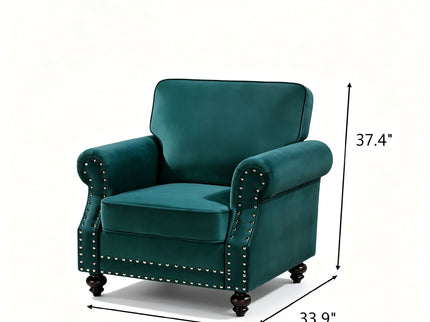Upholstered Accent Armchair With Turned Legs For Living Room