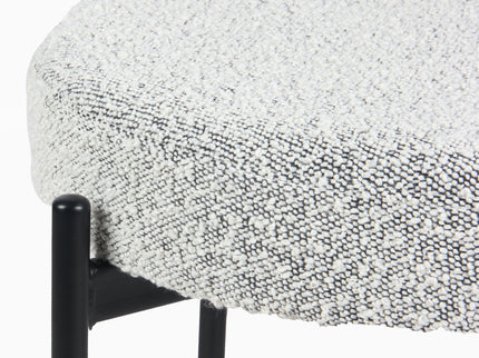 Burbank - Modern Round Boucle Dining Chairs (Set of 2) - Black / White