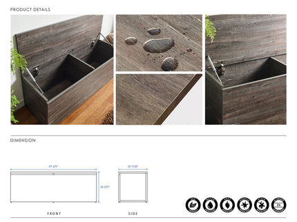 Dean - Storage Bench With Extra Storage - Rustic Gray