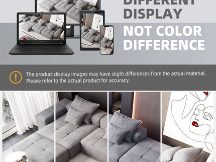 Modern Oversized, Modular Sectional Sofa With Pillows