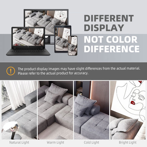 Modern Oversized, Modular Sectional Sofa With Pillows