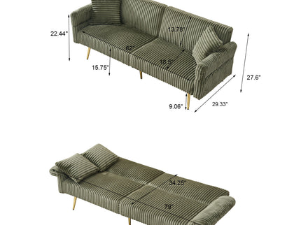Luxury Foldable Double Sofa Bed With Folding Armrests