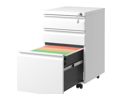 Metal Drawer Mobile File Cabinet With Lock For Home Office Organizer