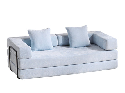 Convertible Floor Sofa Bed With Pillow Back Support Armrest