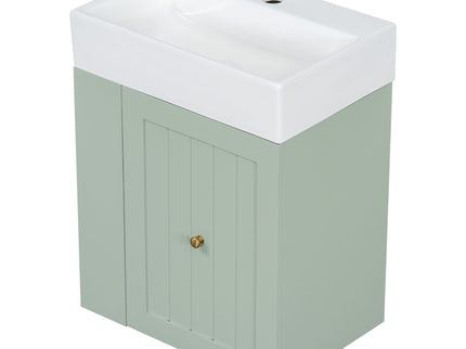 Modern Bathroom Vanity With Sink, Storage Cabinet, Drawer & Side Shelf