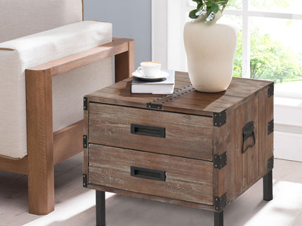 Trunk Table And Side Table With Large Storage Dress Up Your Liviing Room (Set of 3) - Antique Gray