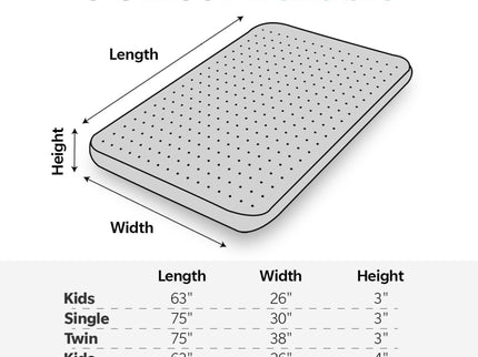 Memory Foam Camping Mattress With Water Resistant Zipper Cover - Gray