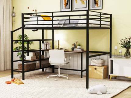 Loft Bed With Desk And Lateral Storage Ladder