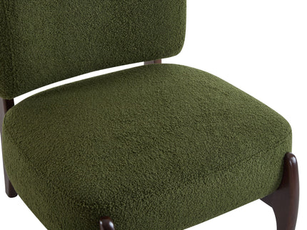 Modern Boucle Lounge Chair With Solid Wood Fram