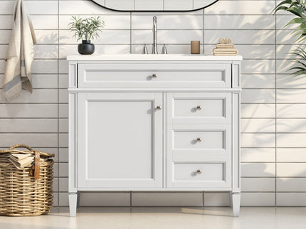 Bathroom Vanity With 2 Drawers And Tip-Out Drawer, Storage Cabinet