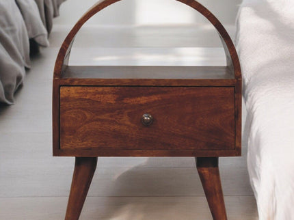 Dome Bedside Table - Brown