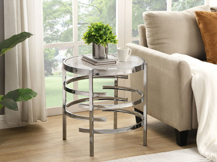 Elegant Round Table With Sintered Stone Top & Sturdy Metal Frame