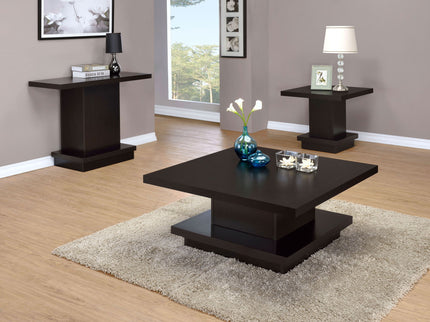 Mbala - Square Pedestal End Table - Cappuccino