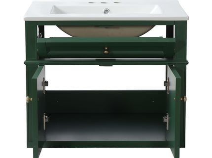 Wall Mounted Bathroom Vanity With Tip Out Drawer And Open Back Design