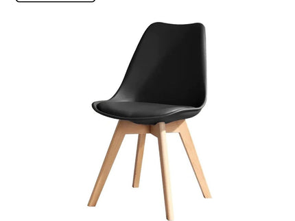 Padded Seat Cushions Home Kitchen Side Chair (Set of 2) - Black