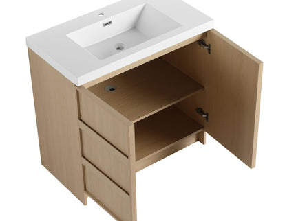 Freestanding Bathroom Vanity With Sink & 2 Soft Close Cabinet Doors