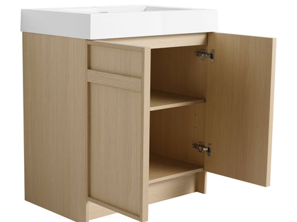 Freestanding Bathroom Vanity With Resin Sink & Soft Close Cabinet Doors