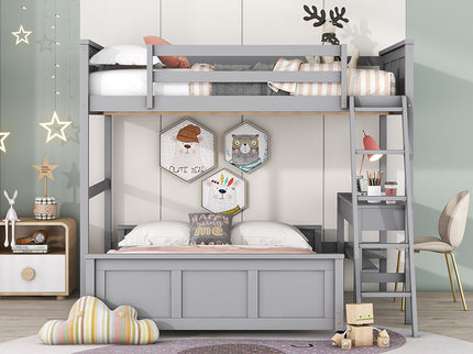 Full Over Full Bunk Bed With Desk
