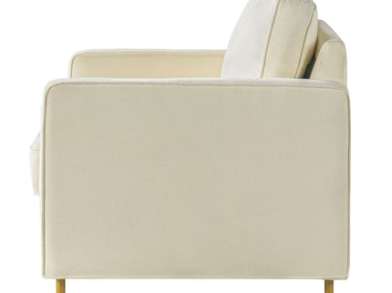 Accent Chair Upholstered Single Sofa With Square Arms, Sewn Pillow Back For Living Room