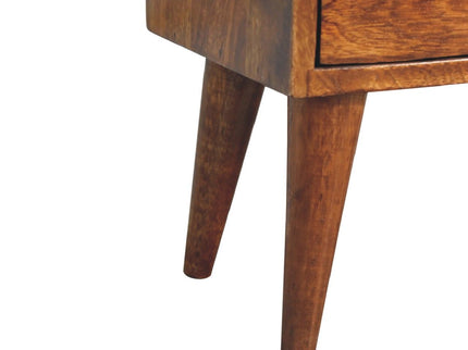 Mini Modern Bedside Table - Chestnut