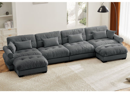 Super Comfort Oversized Modular Sectional Sofa With Movable Ottoman