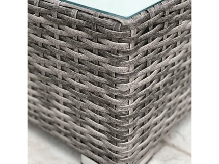 6 Person Wicker Seating Group With Premium Cushions - Gray Mix