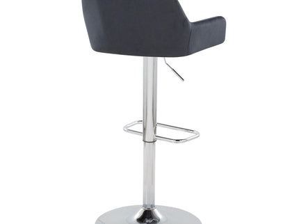 Daniella - Contemporary Adjustable Barstool With Swivel With Rounded Rectangle Footrest (Set of 2)