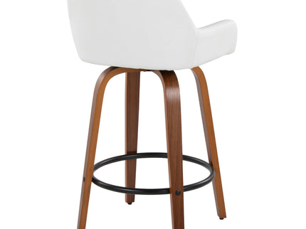 Daniella - Contemporary Fixed Height Counter Stool With Swivel With Round Footrest (Set of 2)